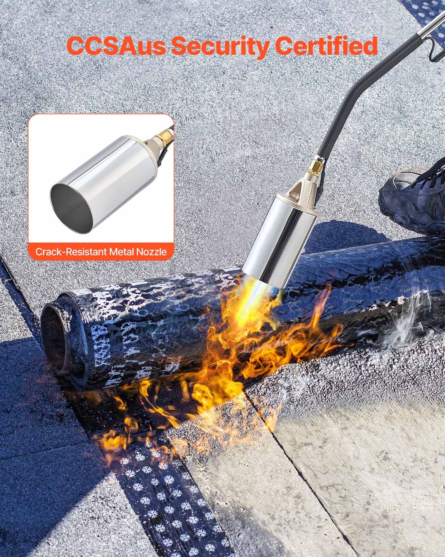 Propane Weed Torch Burner 1.8 Million BTU with 10 Ft Hose - Portable Garden Tool