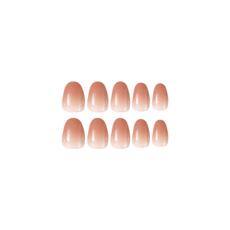 Gradient Glitter Nail Art Kit with 24 Nail Tips and Glue - Sweet Drop Shape Style