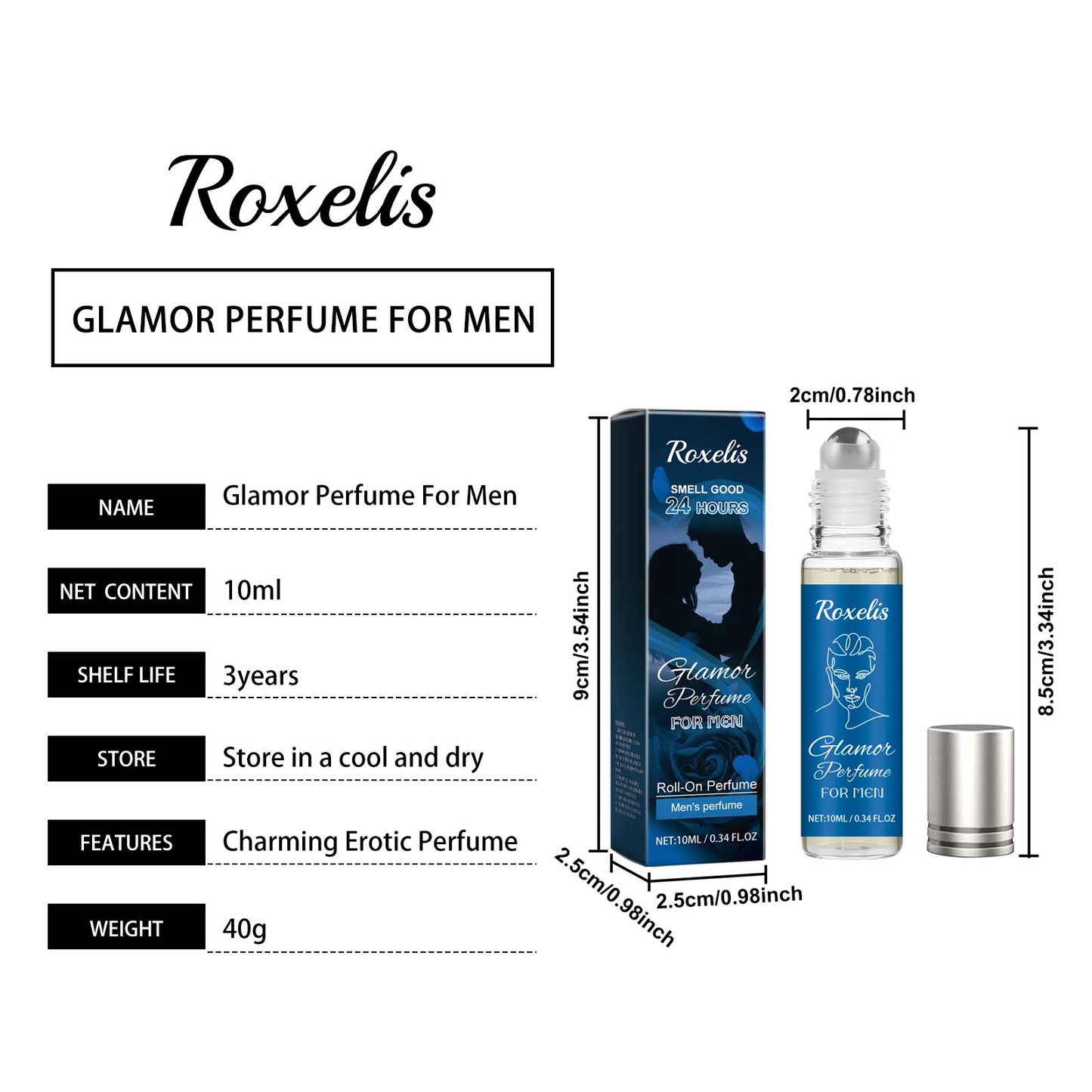 Men's Pheromone Roll-On Perfume - Ocean Scent 10ml