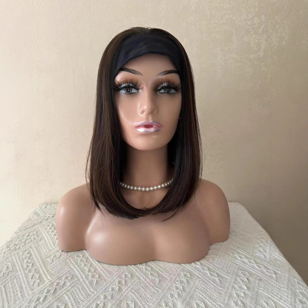 Brown Lace Wigs for Women - Gradient Middle Part Synthetic Hair Style DM791430