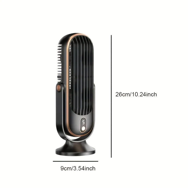 Portable Double Fan with 5 Speeds and 720° Rotation - Black
