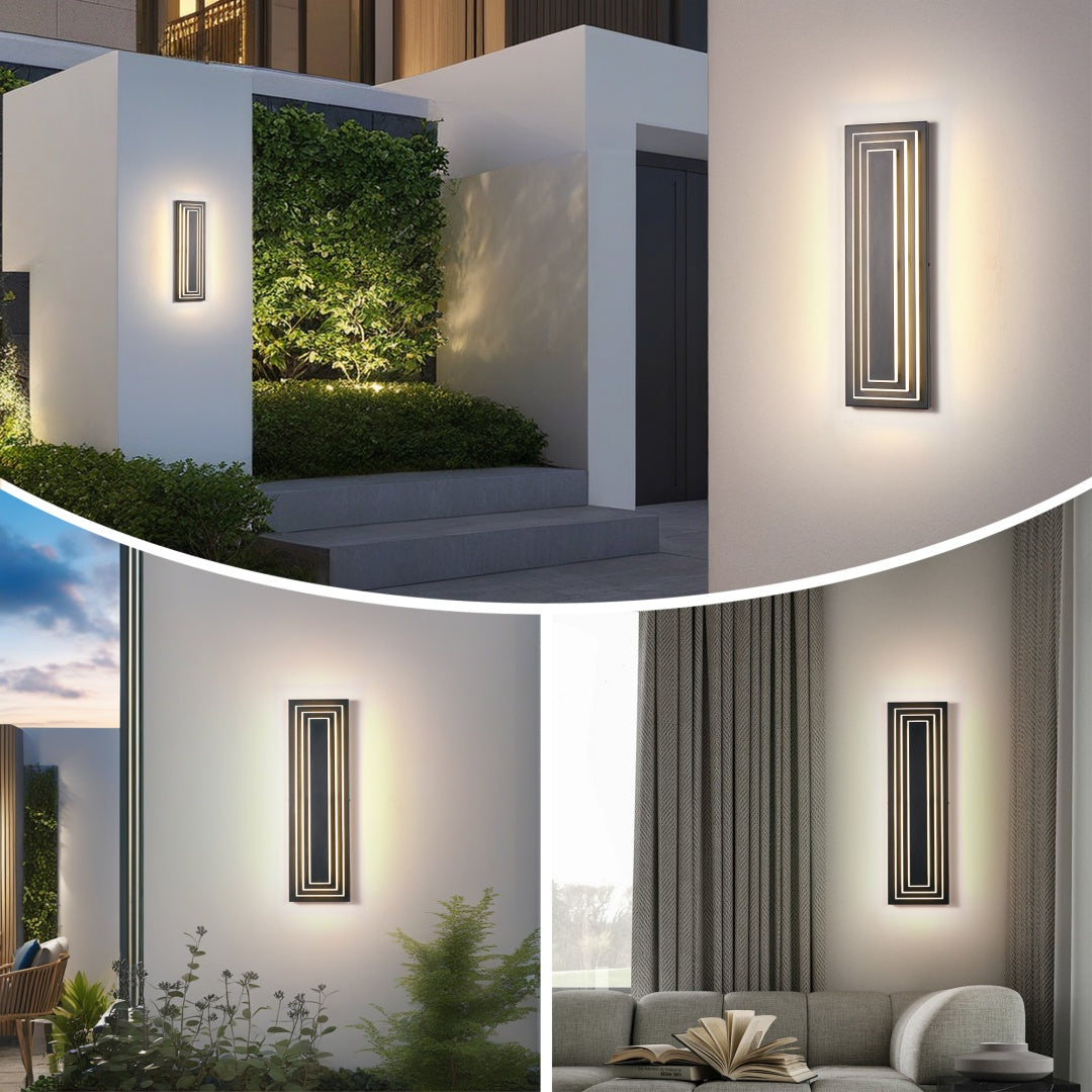 Modern Outdoor Wall Lights - 23.6 Inch LED Sconce, 2 Pack
