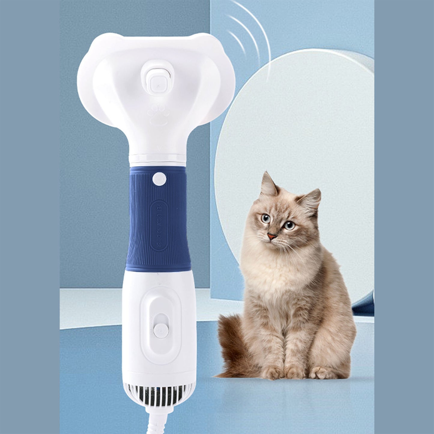Pet Hair Dryer with Slicker Brush 600W Low Noise Grooming Tool for Dogs & Cats