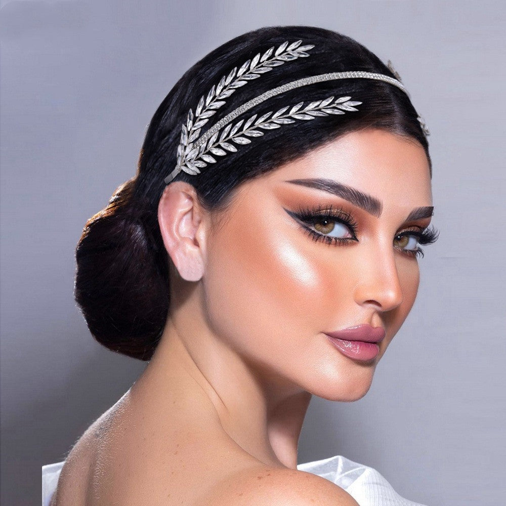 Silver Rhinestone Hair Band for Wedding Bride Headwear