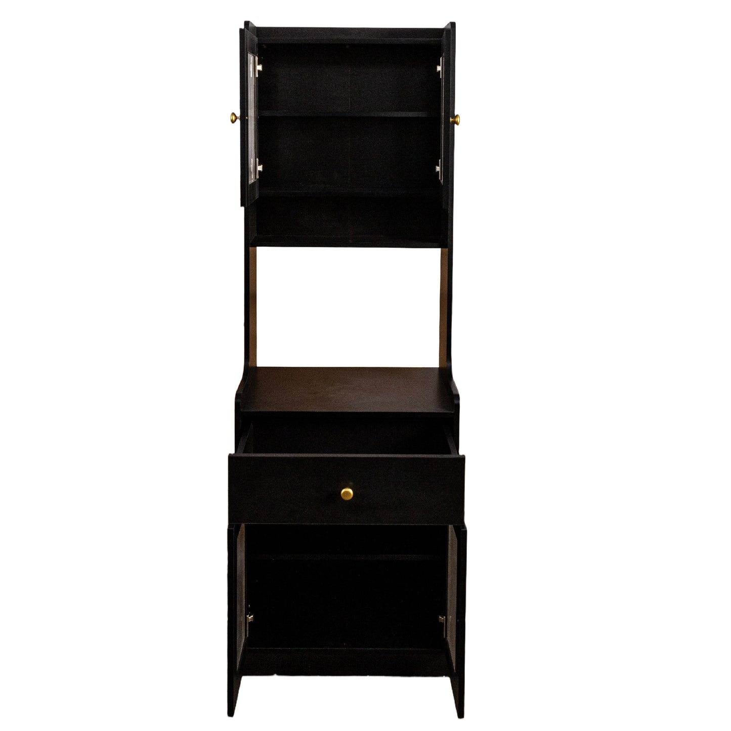 Black Kitchen Pantry Hutch Storage Cabinet, Farmhouse Buffet Cabinet
