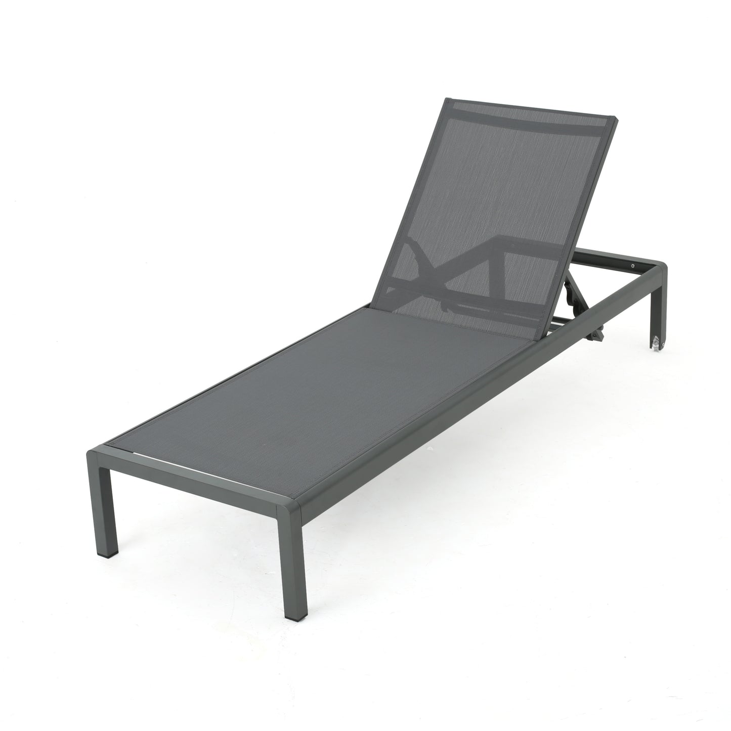 Cape Coral Gray Chaise Lounge - Outdoor Mesh Lounge Chair