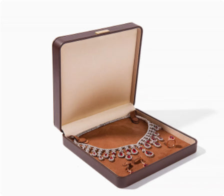 High-Grade PU Leather Jewelry Storage Box with Rounded Corners