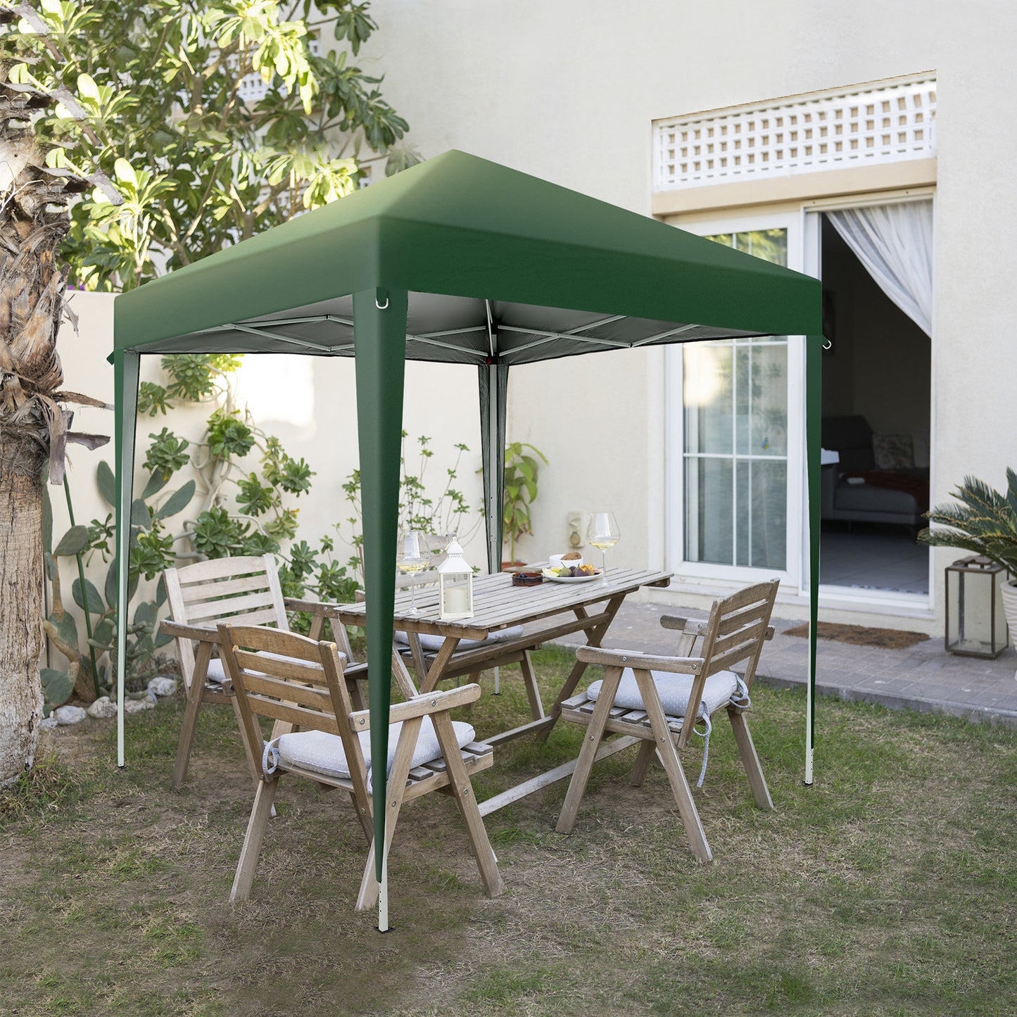 Green Waterproof Folding Tent - 2x2m for Outdoor Events