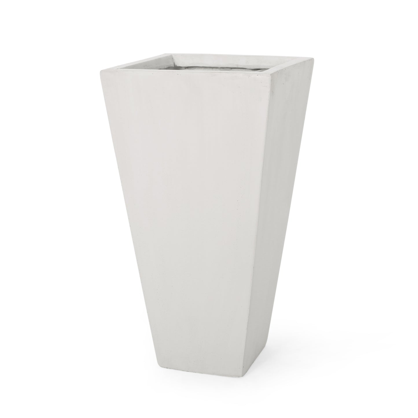 13 Outdoor Modern MGO Small Cast Stone Planter, White