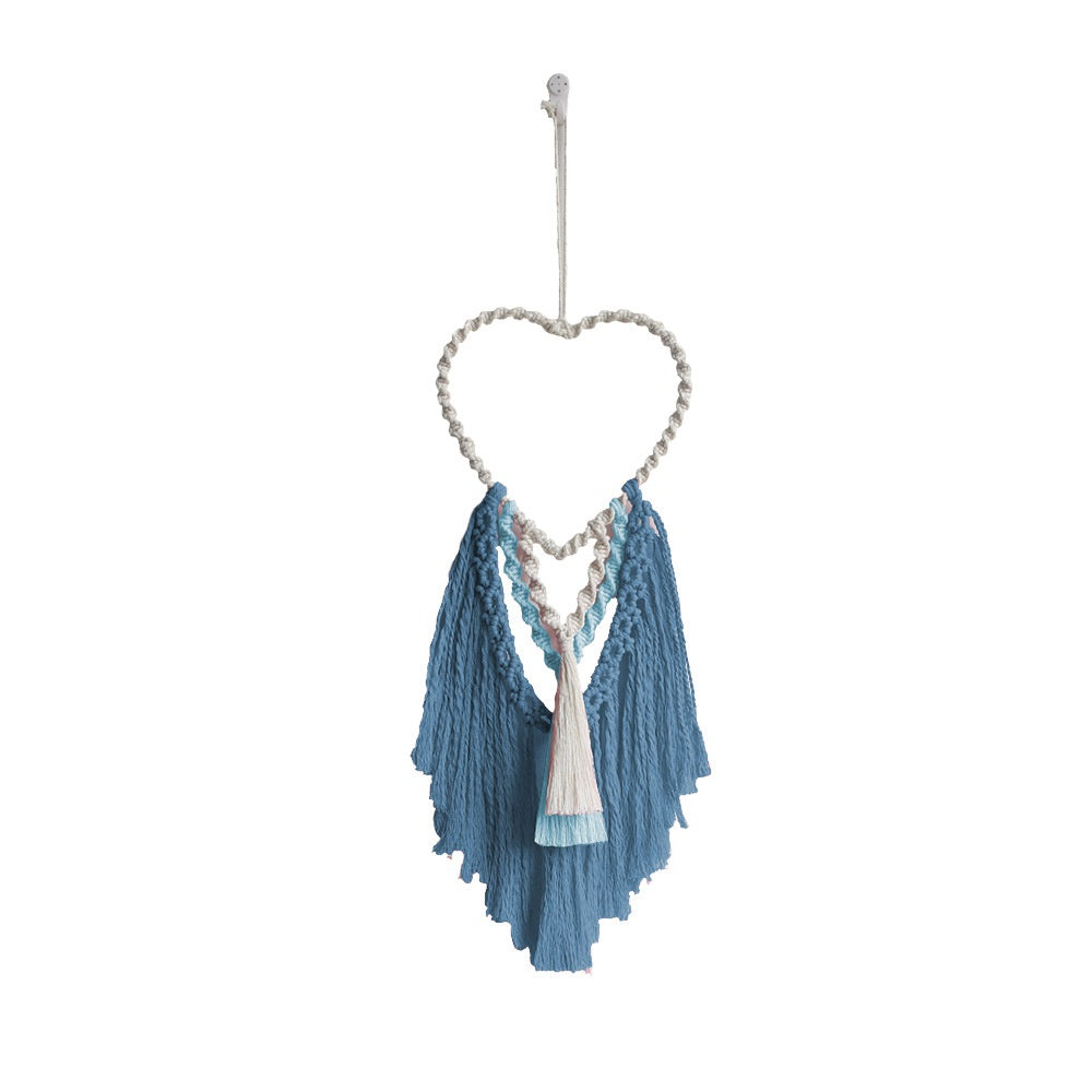 Heart Shaped Hand-Woven Fabric Tapestry Love Pendant for Home & Decor