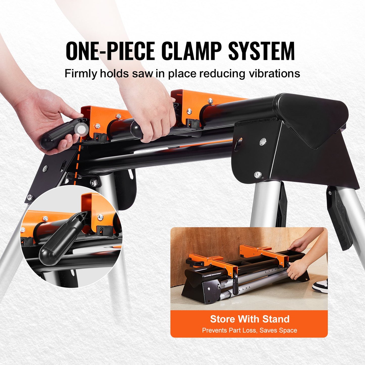 Adjustable Height Miter Saw Stand 330lbs Capacity Steel Portable Workstation