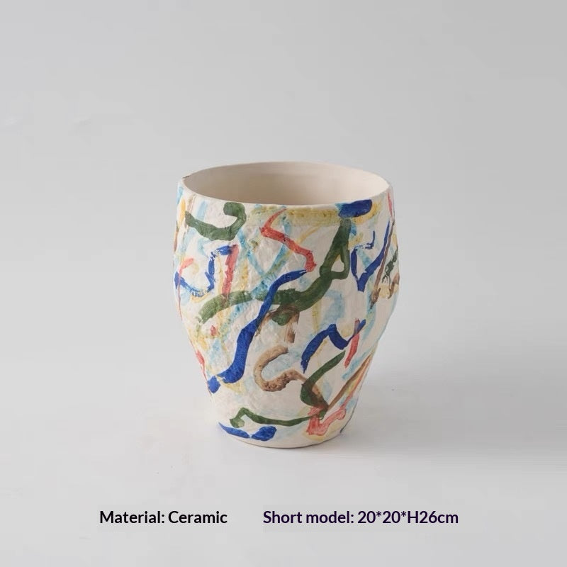 Minimalist Ceramic Vase - Modern Retro Style Home Decor