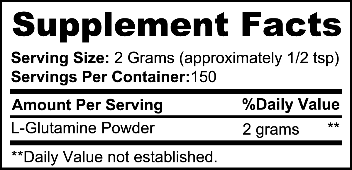 Pure L-Glutamine Powder - Muscle Recovery & Gut Health Support Supplement