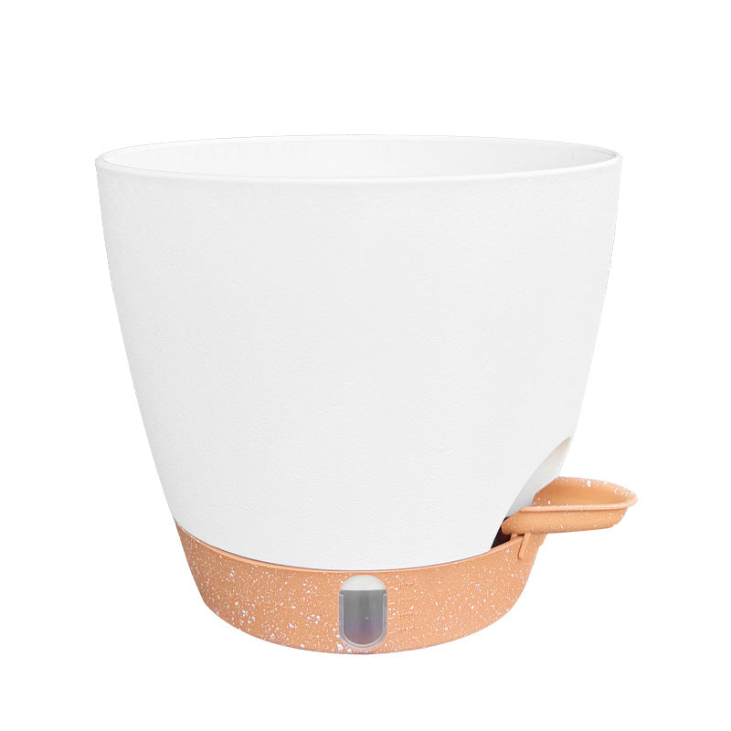 Self Watering Plastic Flower Pot with Watering Spout and Cotton Wick - Garden & Home Decor