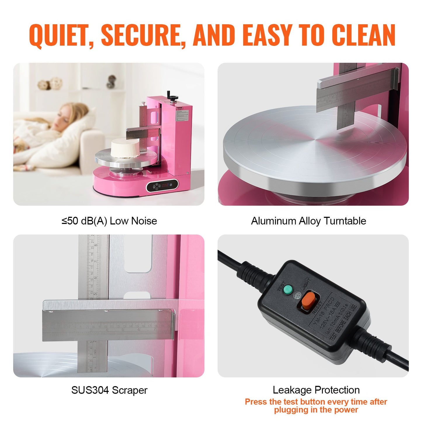 Cake Decorating Machine for 4-12 Inch Cakes - Pink, Adjustable Speed & Turntable
