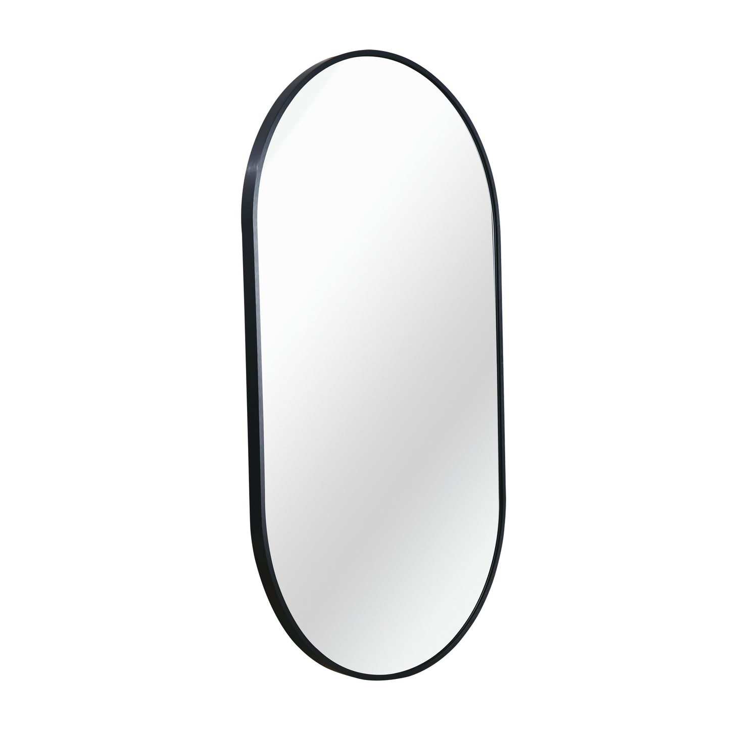 Black 20 x 28 Inch Metal Oval Mirror - Elegant Design