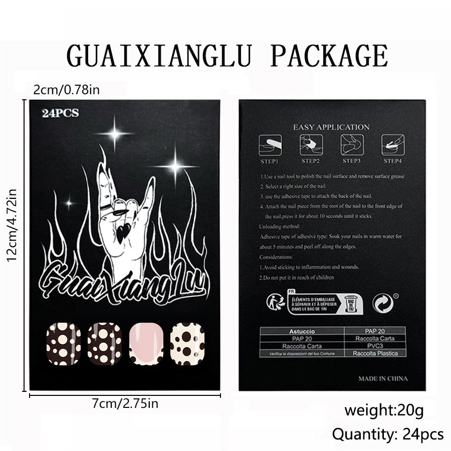 European & American Style Water Drop Nail Art Kit - Glossy Finish, Mid-Length Teardrop Design