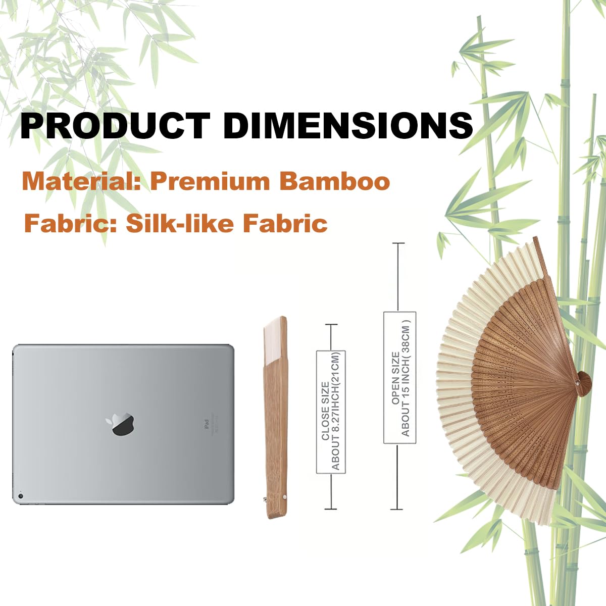 Elegant Bamboo Silk Handheld Fan - White Decorative Accessory