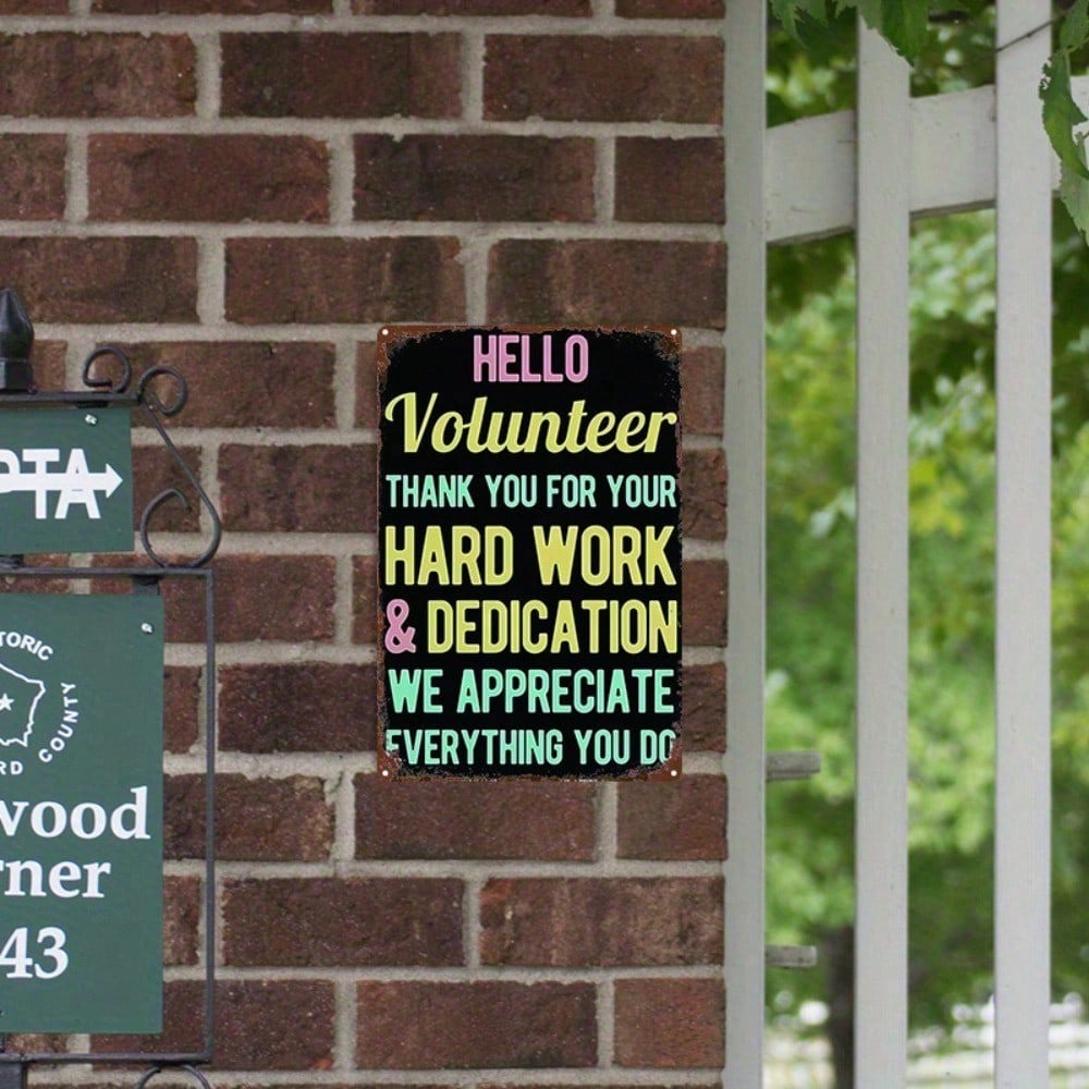 Vintage Volunteer Metal Sign - Retro Wall Plaque 8x12in