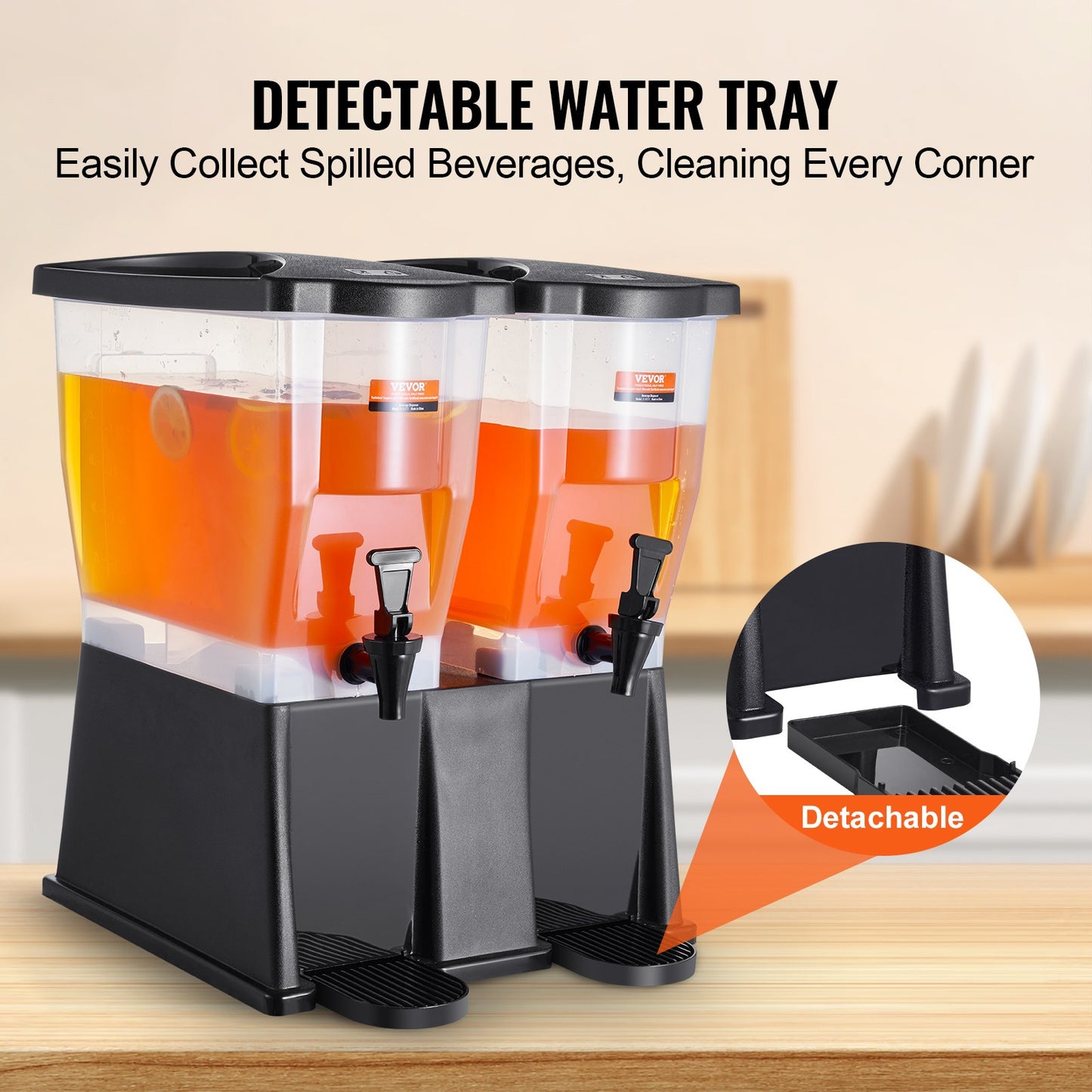 3 Gallon Beverage Dispenser Set - Dual Drink Dispensers with Stand