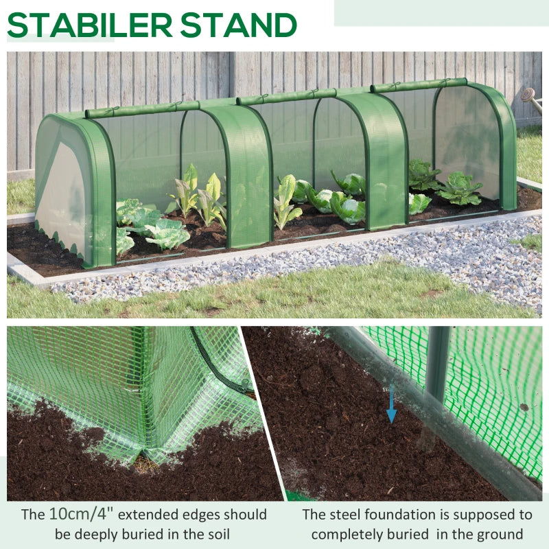 Portable Greenhouse with Zippered Doors & UV-Blocking Cover - Garden Shelter