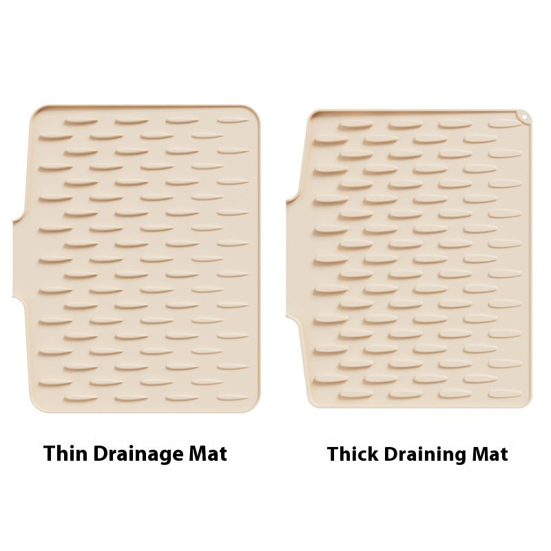 Silicone Drainage Mat for Kitchen Countertop Heat Insulation and Drying