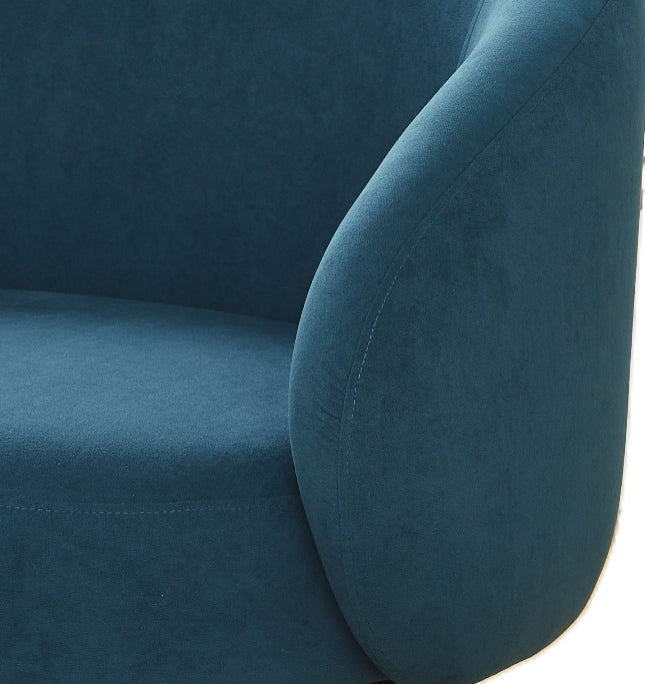 Mid-Century Modern Velvet Accent Chair, Upholstered Barrel Armchair