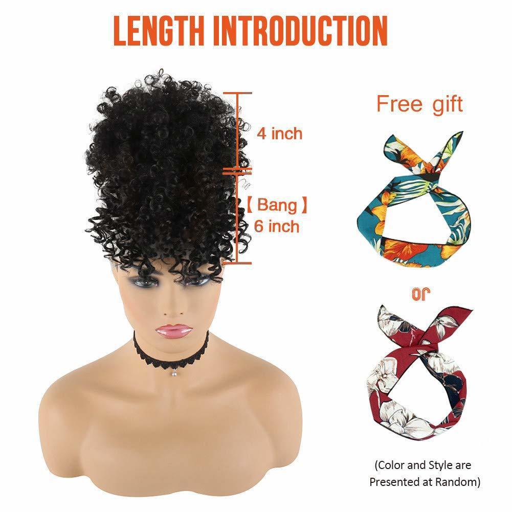 Curly Puff Ponytail Bangs Hair Piece Bun Clip for Stylish Hair Styling