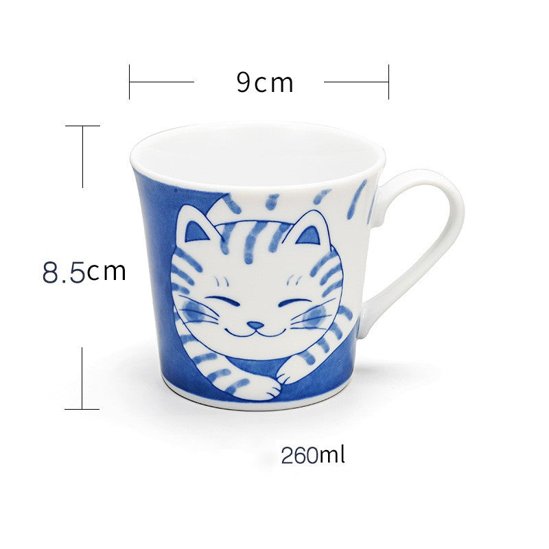 Cute Ceramic Cat Mug - 300mL Household Drinkware in Multiple Colors