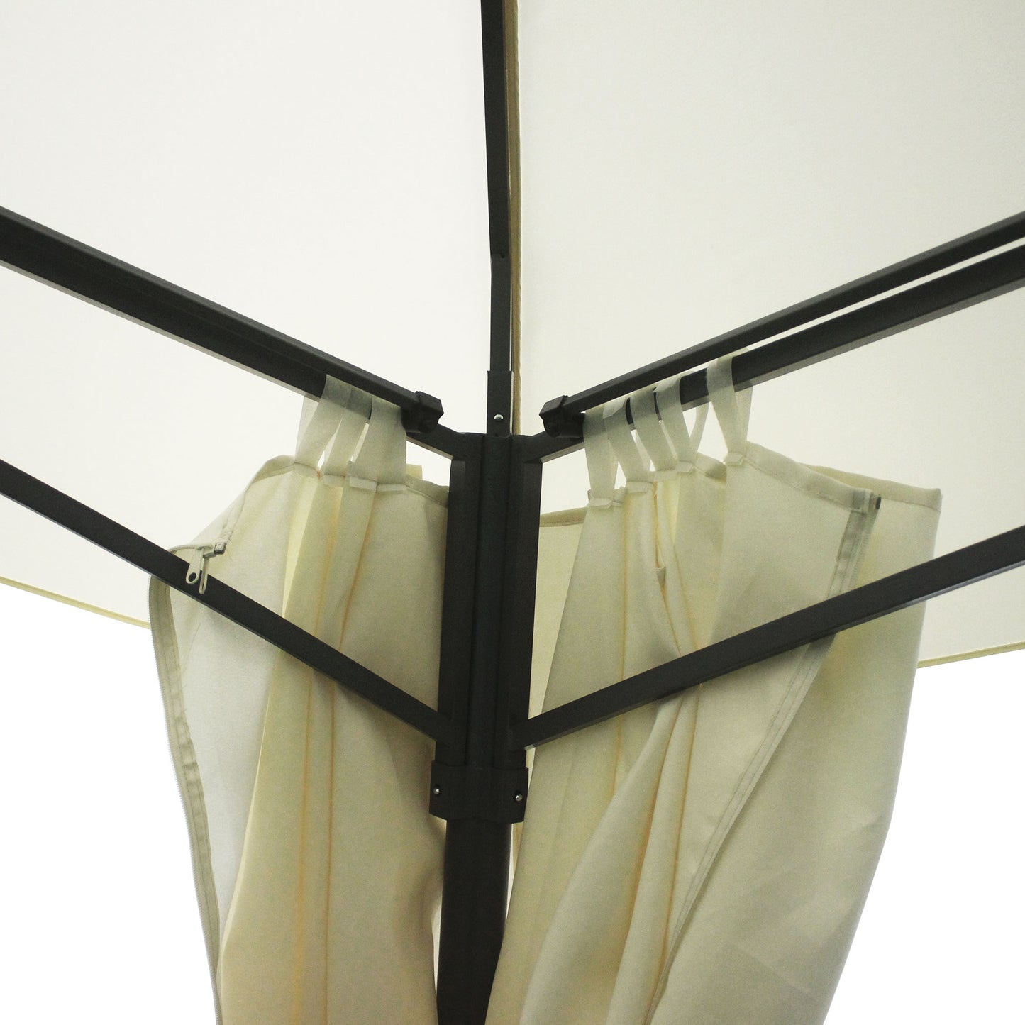 Outdoor Gazebo Canopy with Double Vented Roof - Beige