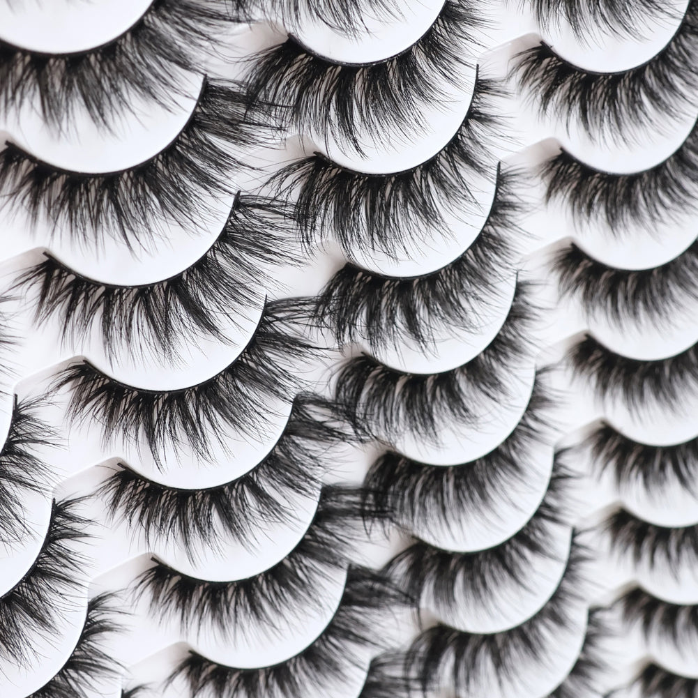 3D False Eyelashes - Multi-layered Realistic Soft Black Lashes