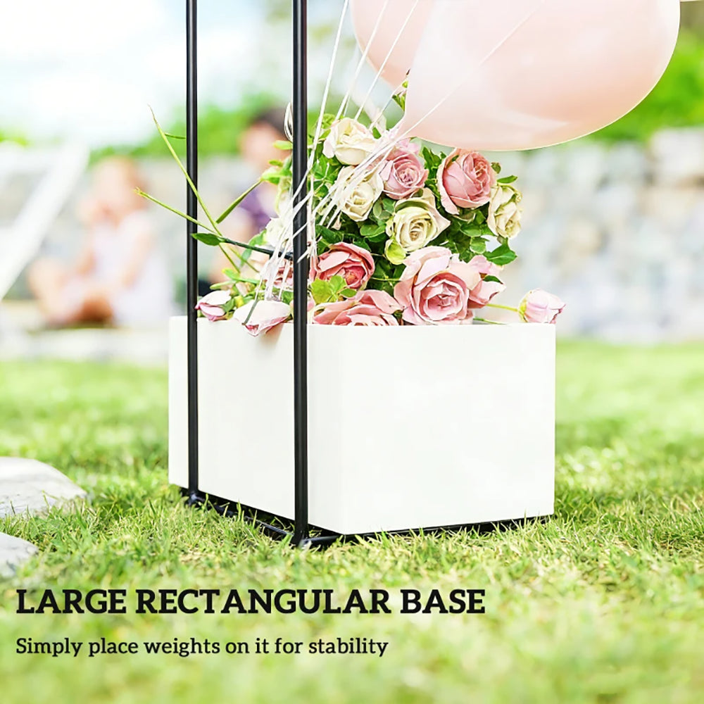 8 Ft Steel Garden Arch - Modern Wedding Arbor with Stable Base