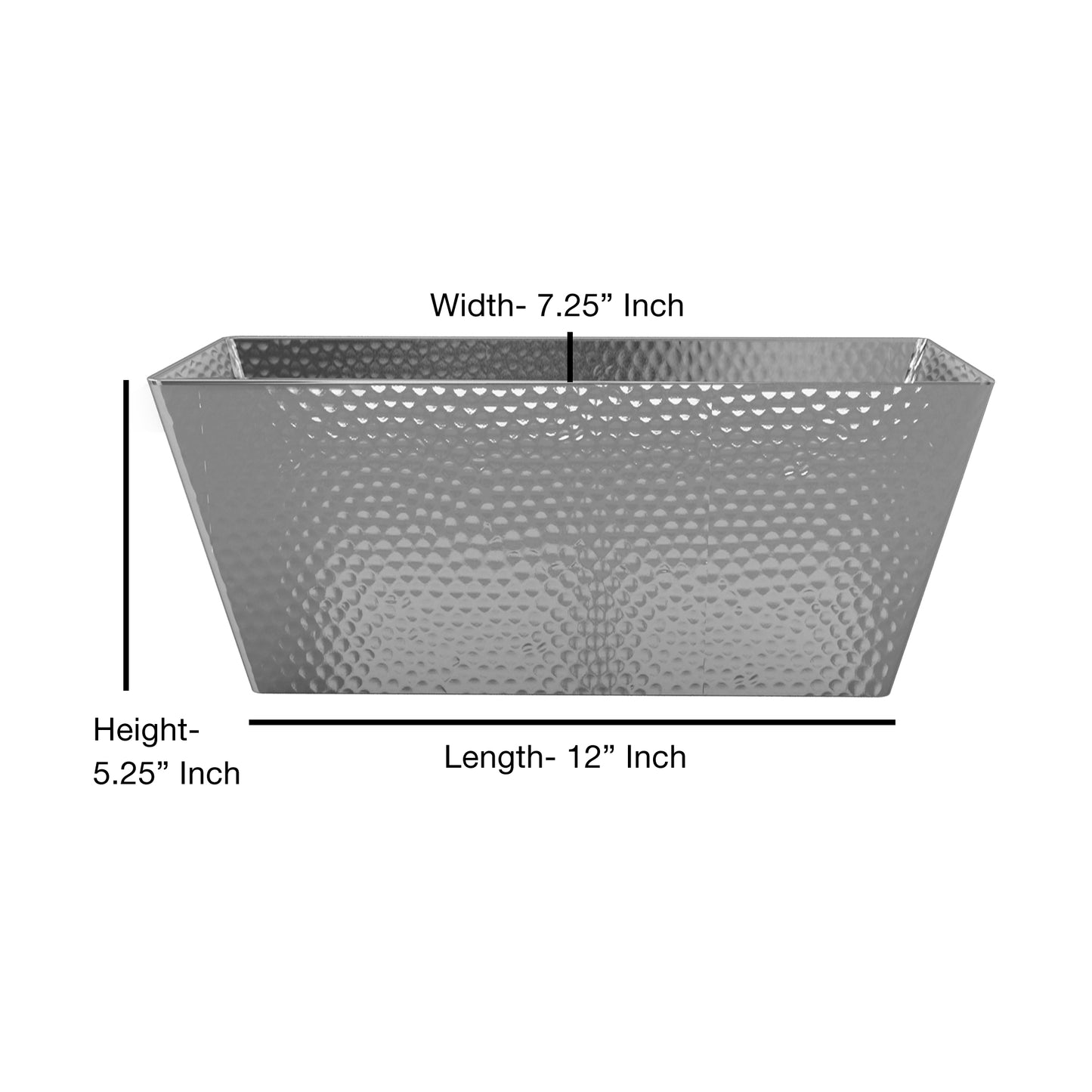 Hammered Stainless Steel Vanity Toilet Tank Tray Shiny Finish