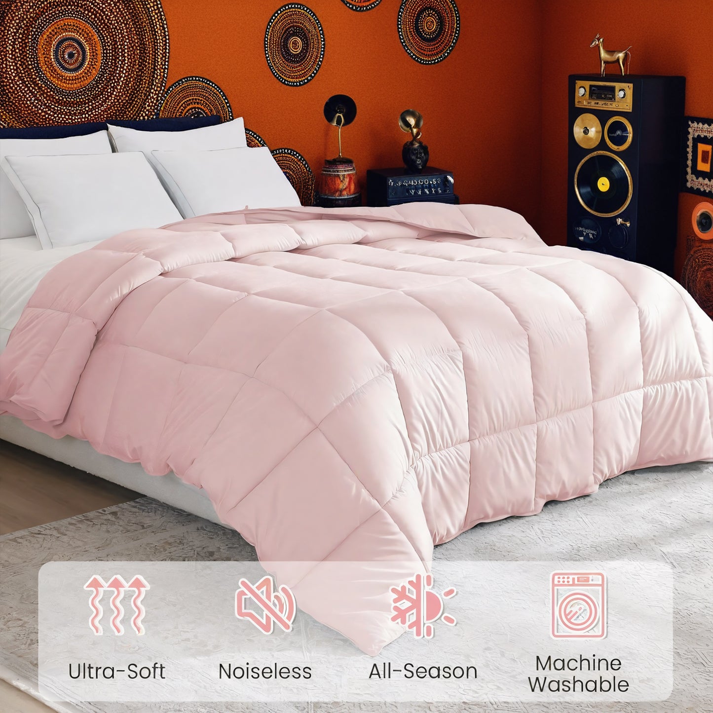 Oversized Pink Quilt - Soft, Comfortable & Machine Washable