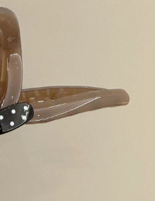 Large Female Hairpin with Cross Design - Black Paster