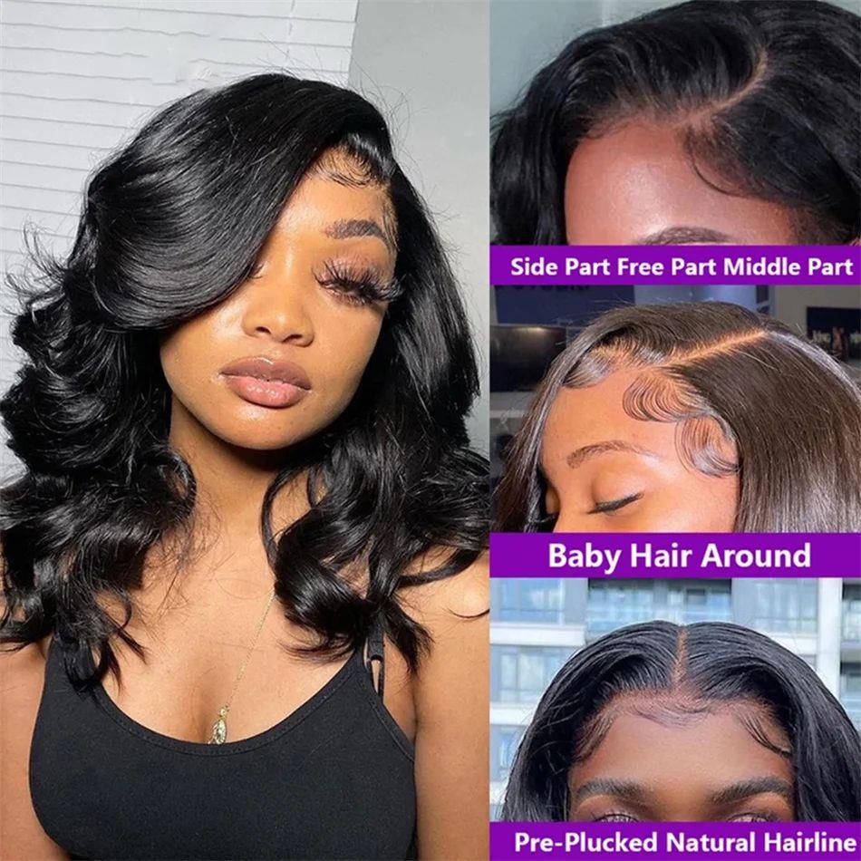 Women's Solid Color Transparent Lace Forehead Wig - Black, Medium & Long Length