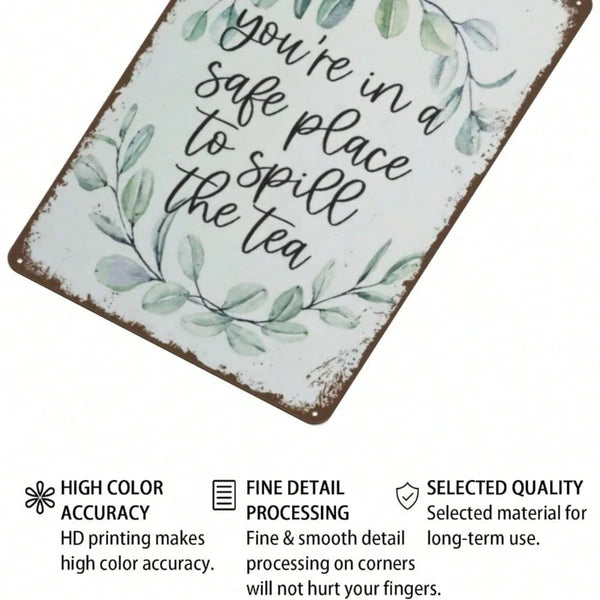 Metal Tin Wall Decoration - 20cm x 20cm Artistic Design