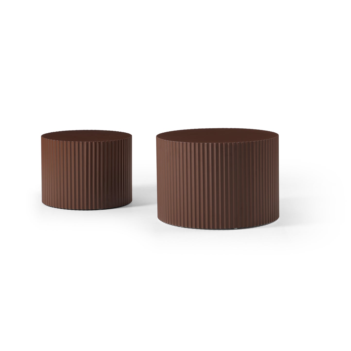 Nesting Table Set of 2 - MDF Coffee Tables for Living Room - Dark Brown