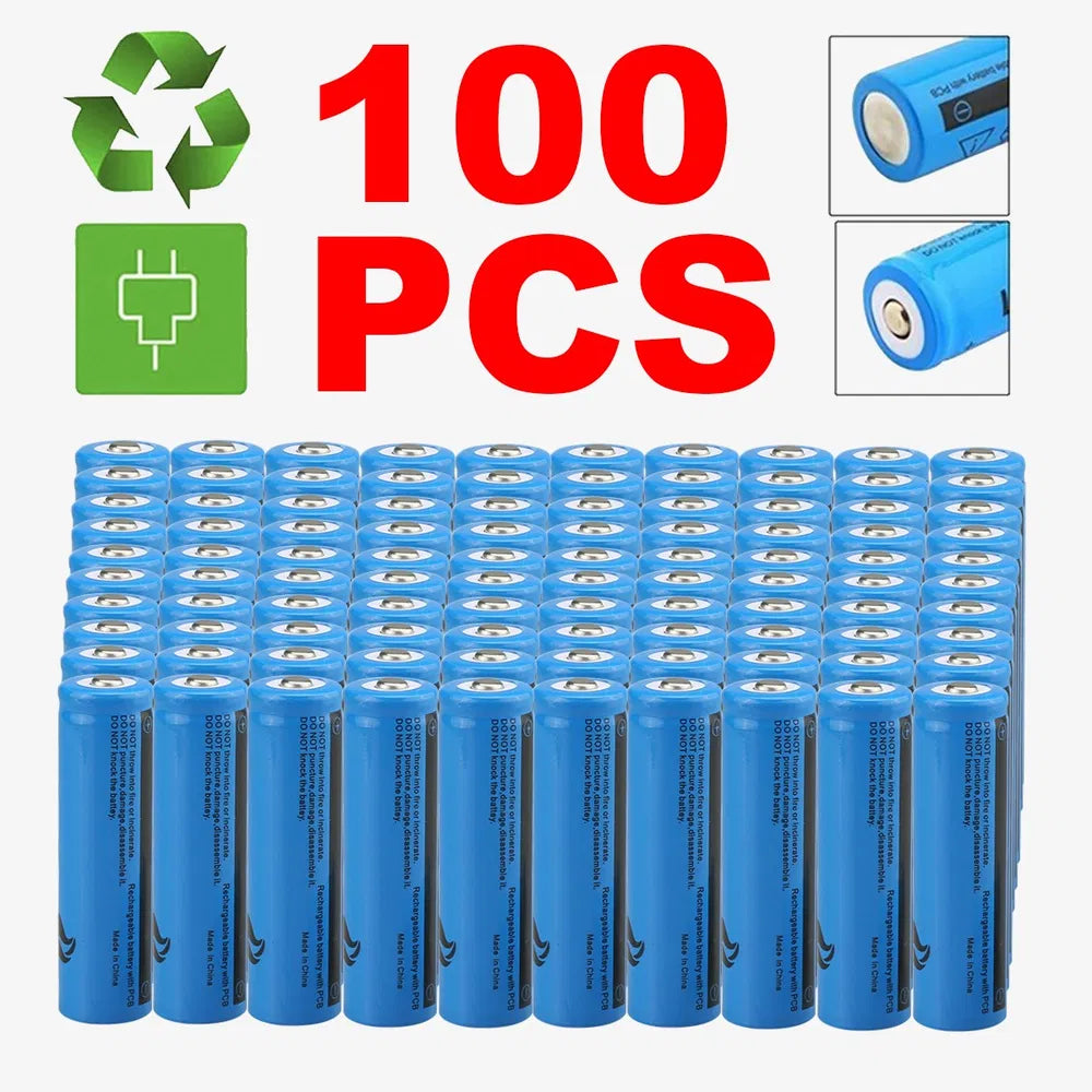 Rechargeable 3000mAh 3.7V Li-ion Battery for Flashlights & Power Tools - Multiple Quantities