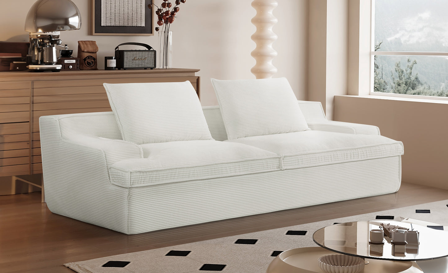 Nimbus Oversized Full Foam 4 Seater Couch For Living Room Upholstered