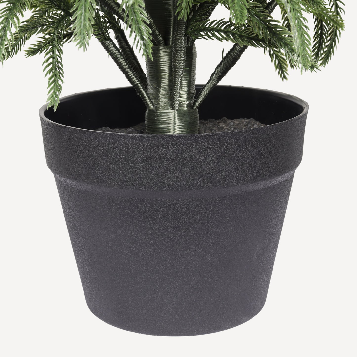 4' Artificial Pine Tree - Real Touch in Black Plastic Pot, 2pc Set