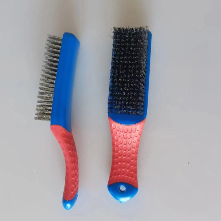 Stainless Steel Wire Brush for Cleaning and Crafting - Blue & Red