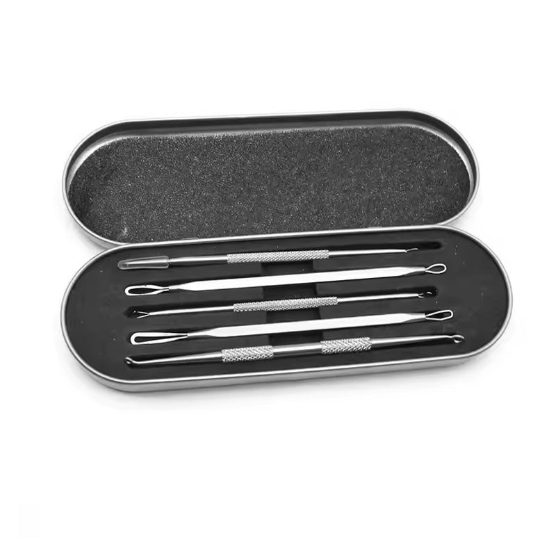 5-Piece Stainless Steel Blackhead Extractor and Acne Removal Tool Kit