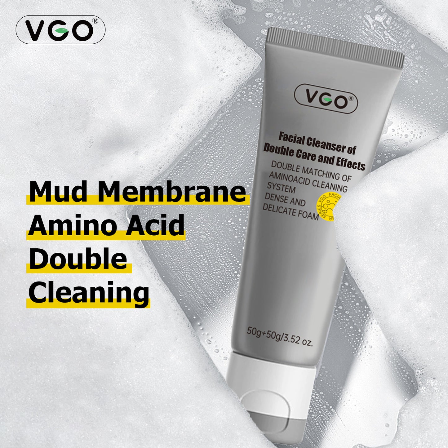 Double-Tube Amino Acid Facial Cleanser - Dual Action Pore & Gentle Cleansing