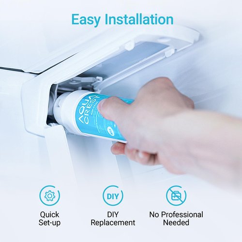 AQUA CREST LT1000PC ADQ747935 Refrigerator Water Filter and Air Filter, Replacement for LG® LT1000P®/PC/PCS, LMXS28626S, LFXS26973S, MDJ64844601, ADQ74793501, ADQ74793502 and LT120F®, 4 Combo