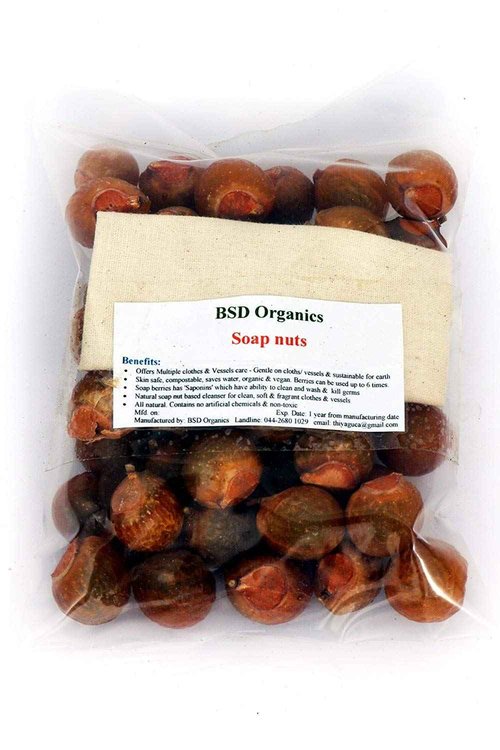 BSD Organics Soap Nuts (Reetha, Areetha, kunkudukaialu) - 1 Kilo Grams (Free Pouch)(2.2 Pounds)