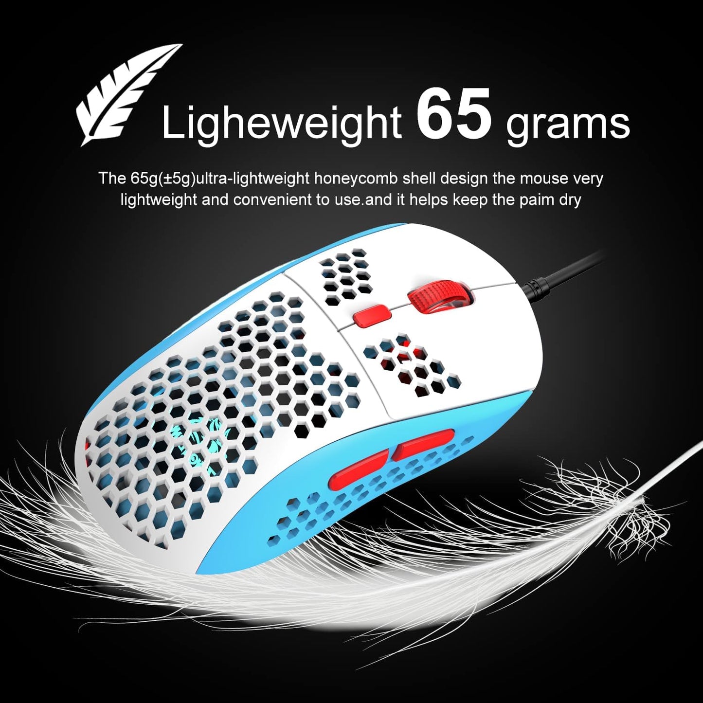 60% Gaming Keyboard and Mouse Combo Small Mini RGB Backlight Mechanical Feeling and Mechanical RGB 6400 DPI Honeycomb Optical Mouse,Gaming Mouse pad for Gamers and Typists Black