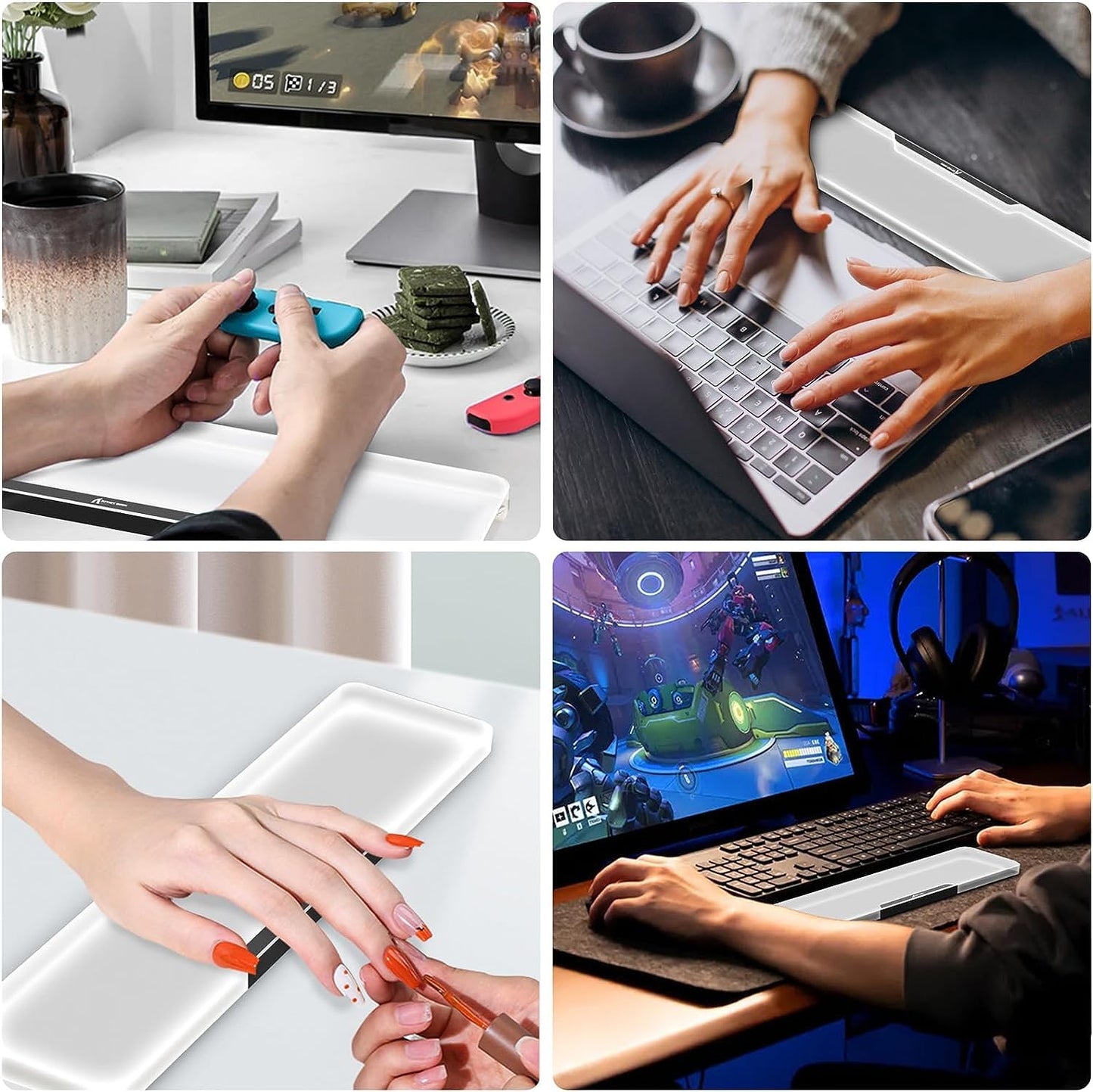 Acrylic Keyboard Wrist Rest-Black 68Key Ergonomic Palm Rest for Computer Keyboard