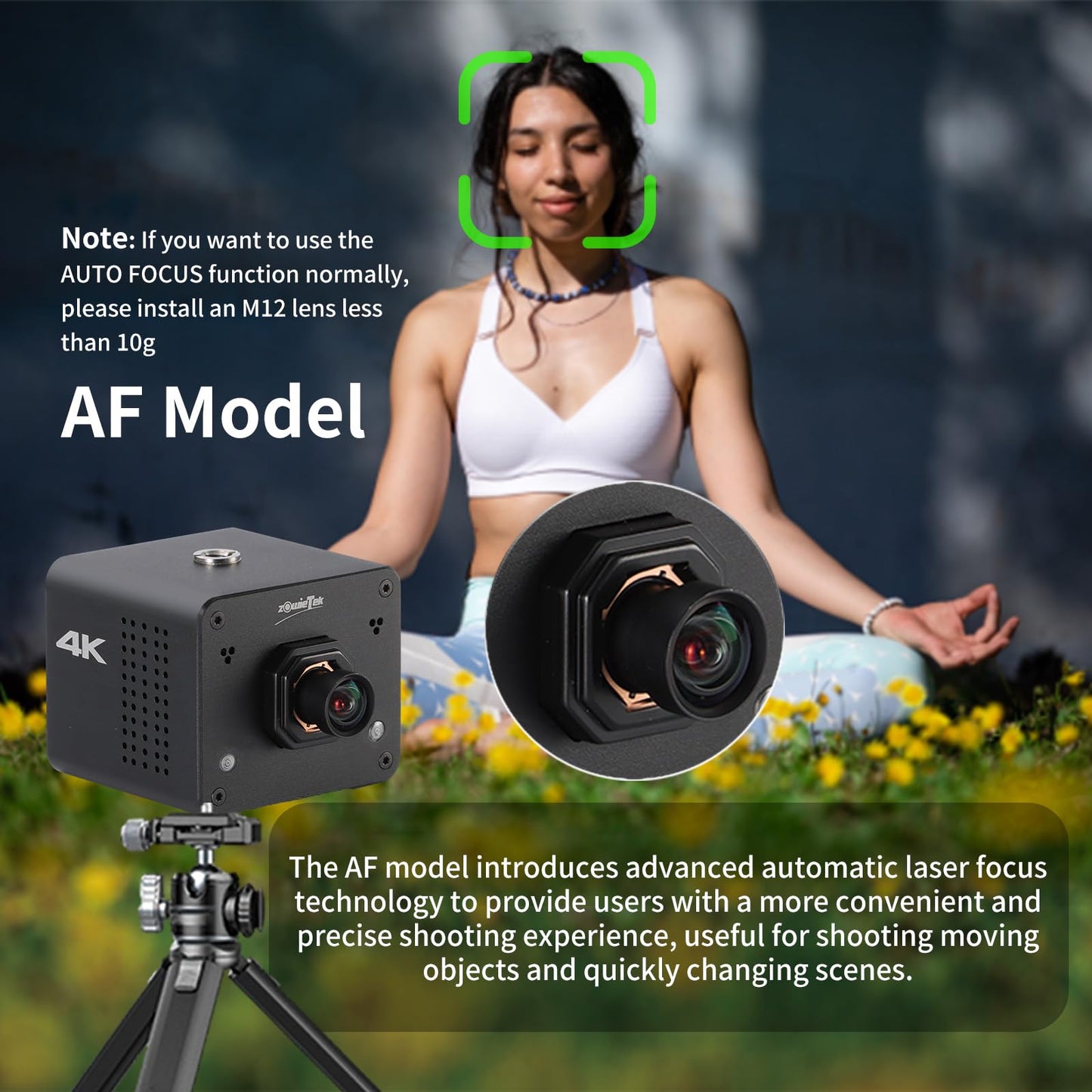 zowietek 4K Native NDI|HX3 POV Box Camera PoE, Simultaneously HDMI & SDI Output, RTSP/RTMP(s)/SRT, Standalone Live Streaming to YouTube/Facebook/Twitch for Webcast, Meeting, Teaching & Gaming (M12 AF)
