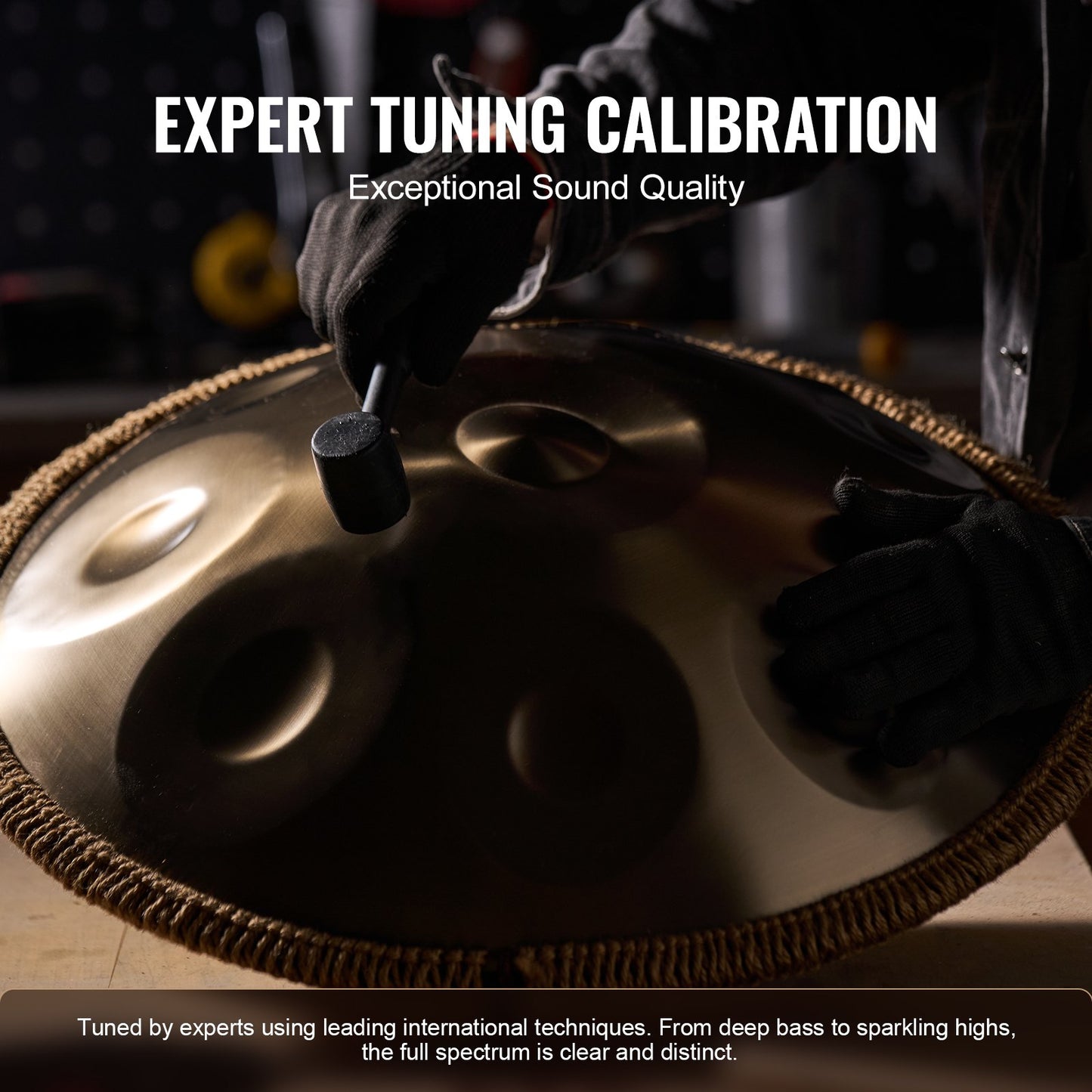22-Inch Handpan Drum with 9 Notes in D Minor - Steel Hand Drum for Professionals and Beginners